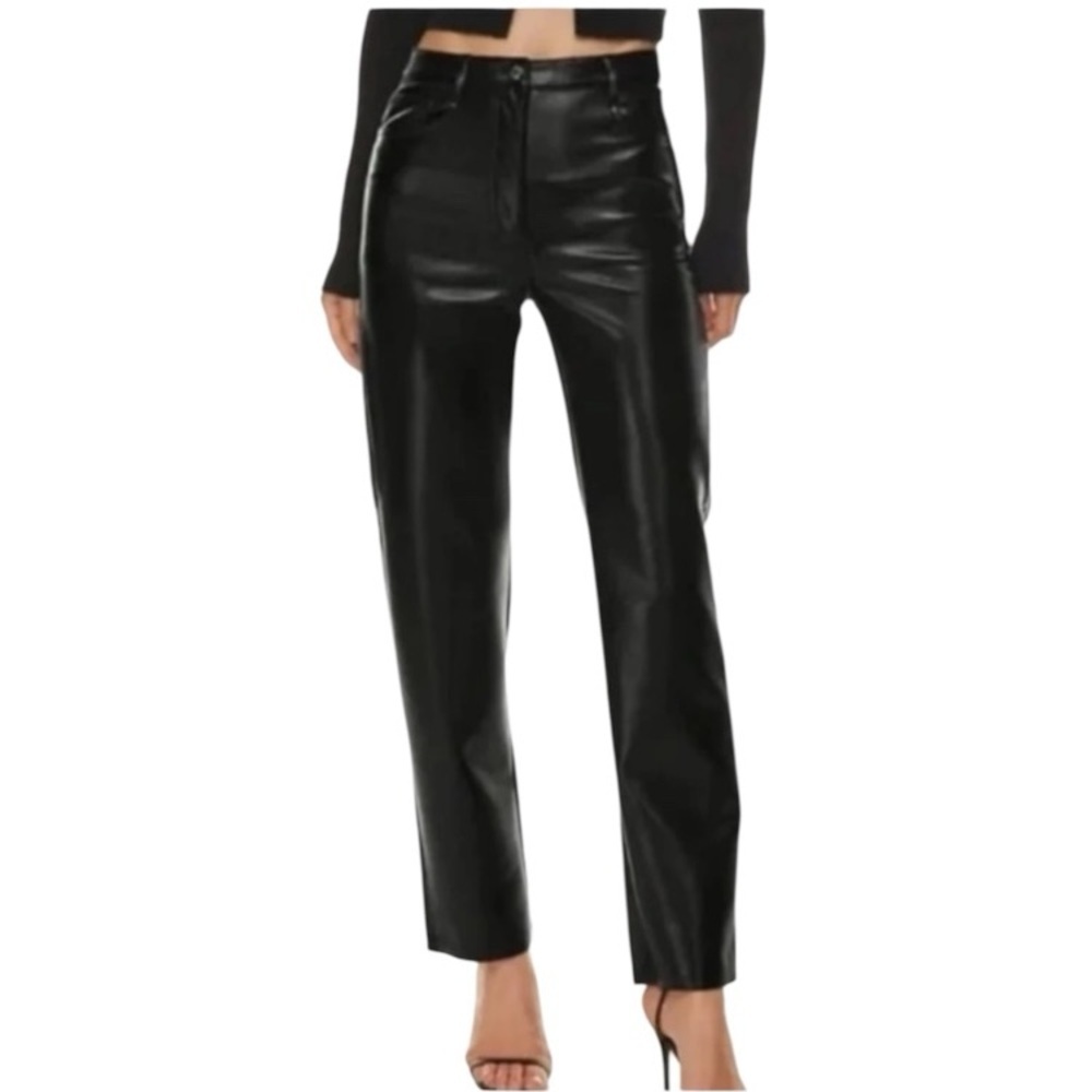 Aritzia Wilford Women’s Melina Faux Black Leather High Waisted Pants new size 8